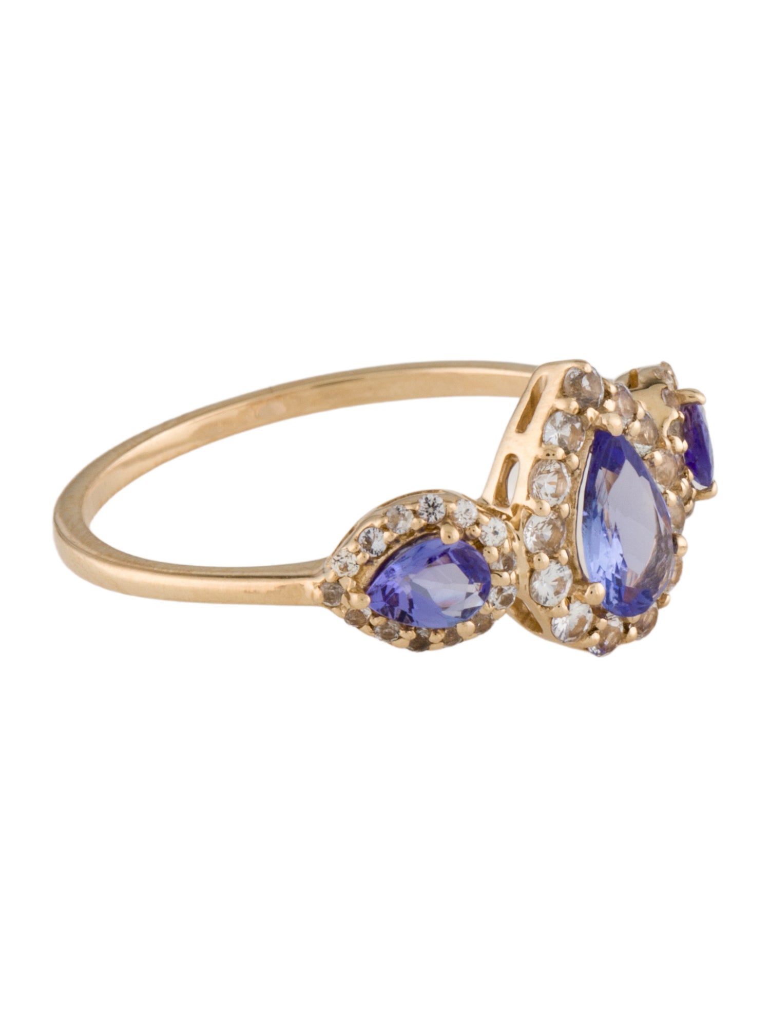 Ring 14K Tanzanite & Sapphire Cocktail Ring