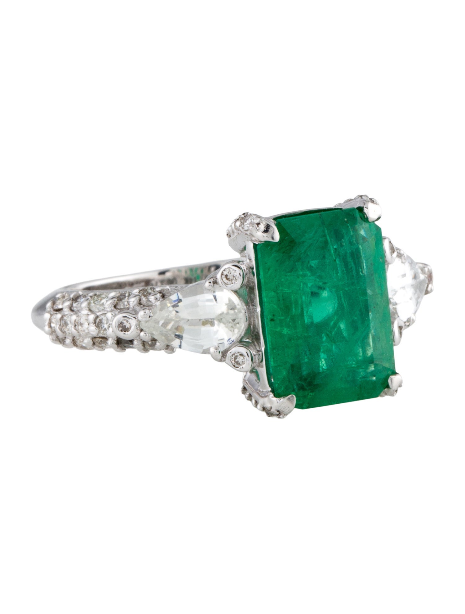 Ring 14K 2.42ct Emerald, Sapphire & Diamond Cocktail