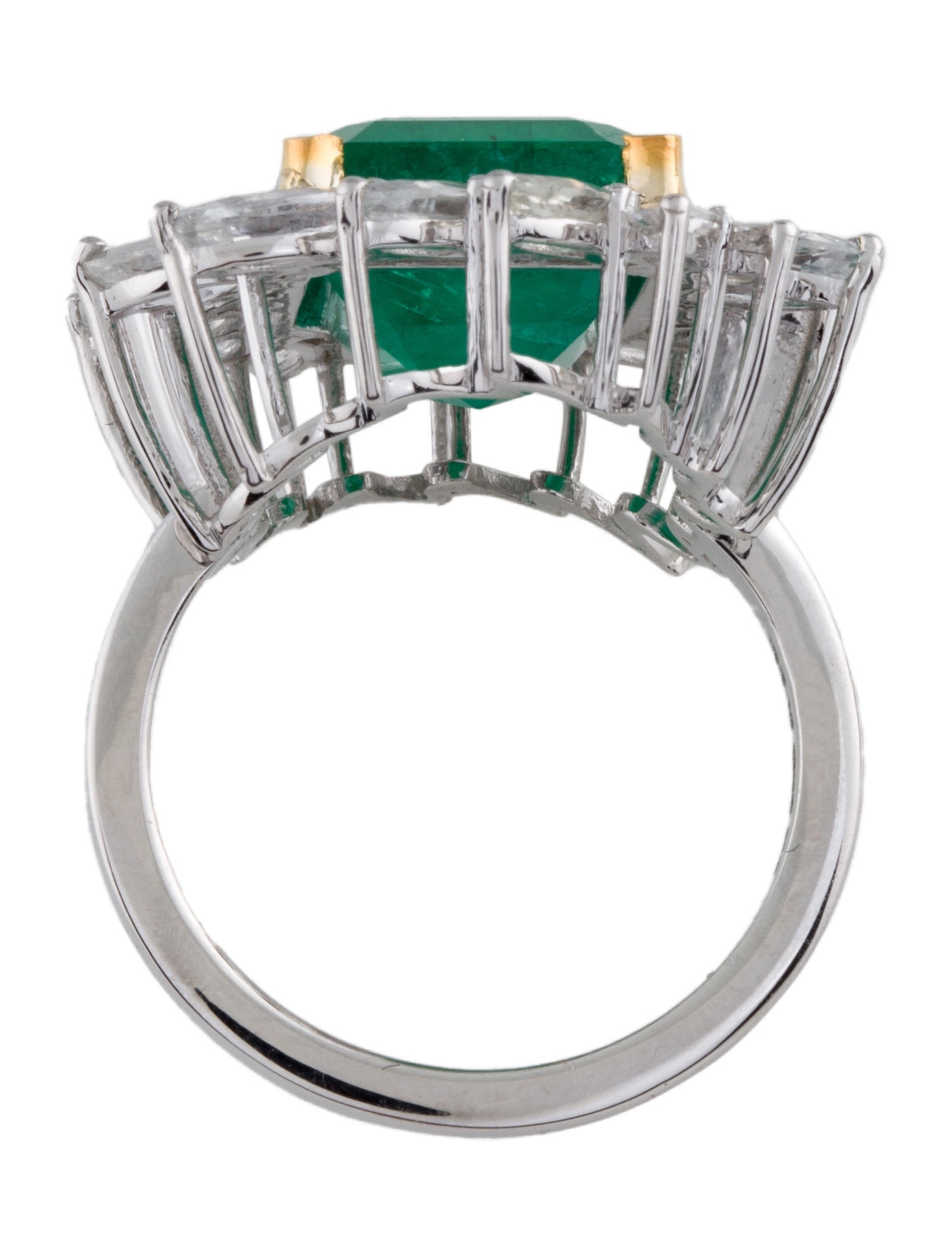 Ring 14K 6.75ct Emerald & Sapphire Cocktail Ring