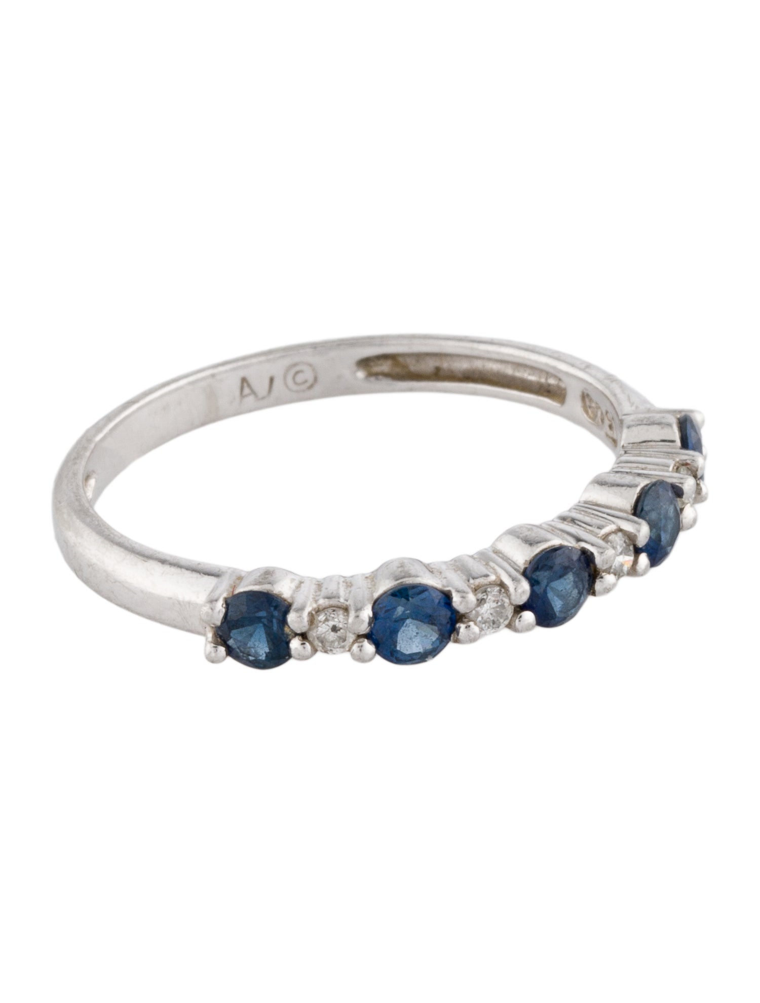 Ring Platinum Sapphire & Diamond Band