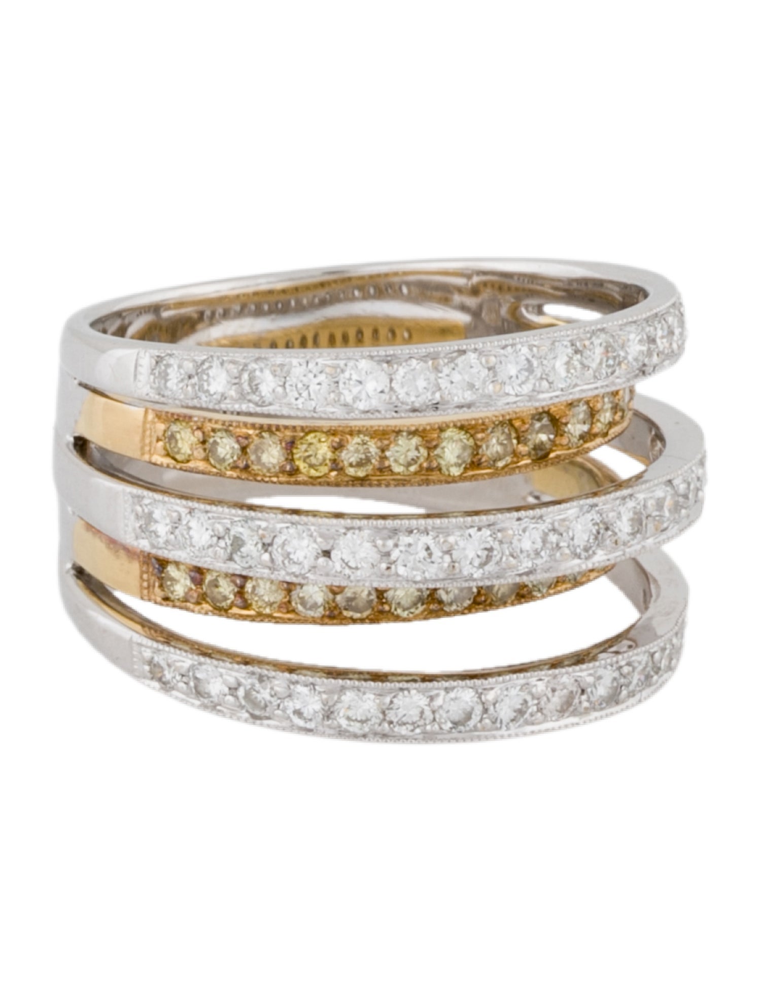 Ring 18K 1.11ctw Diamond Cocktail Band