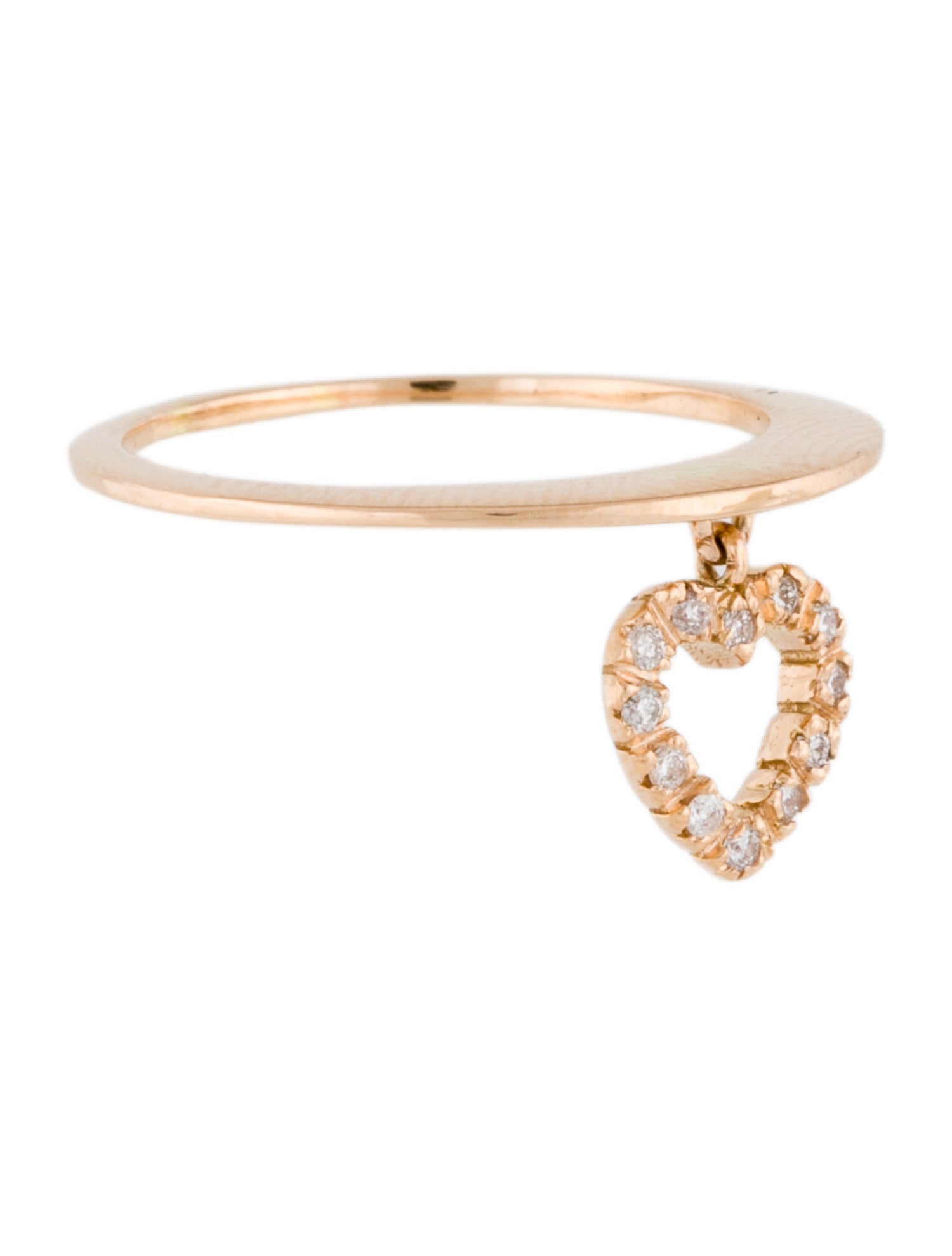 Ring 18K Diamond Heart Charm