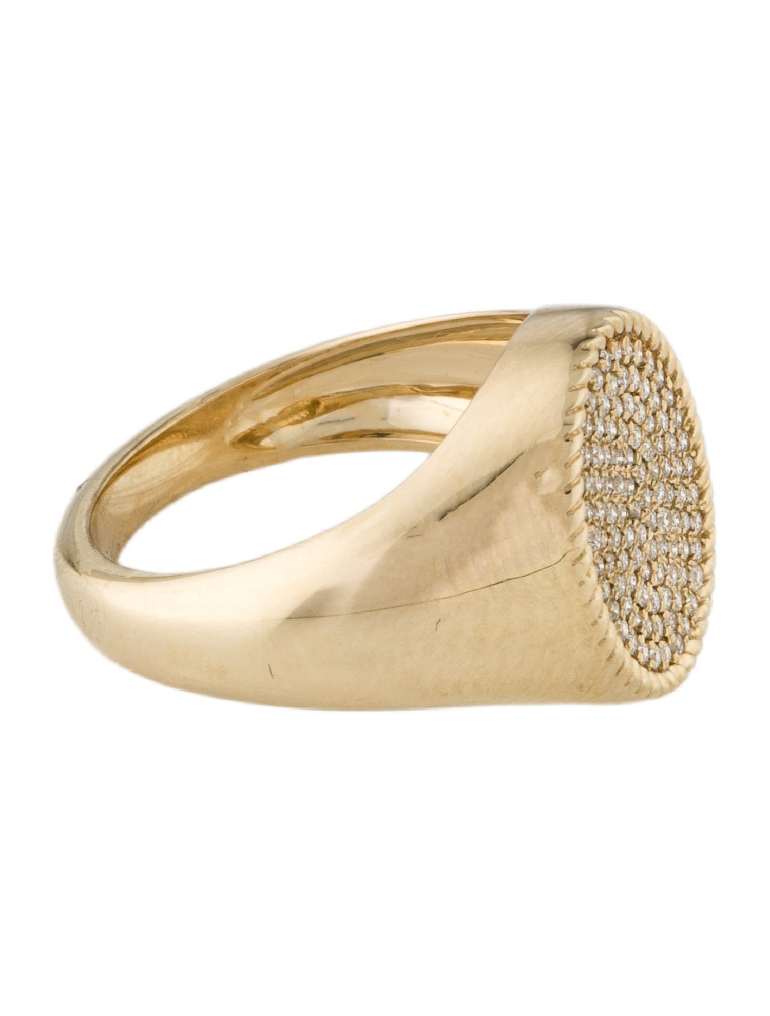 Ring 14K Diamond Oval Signet Ring
