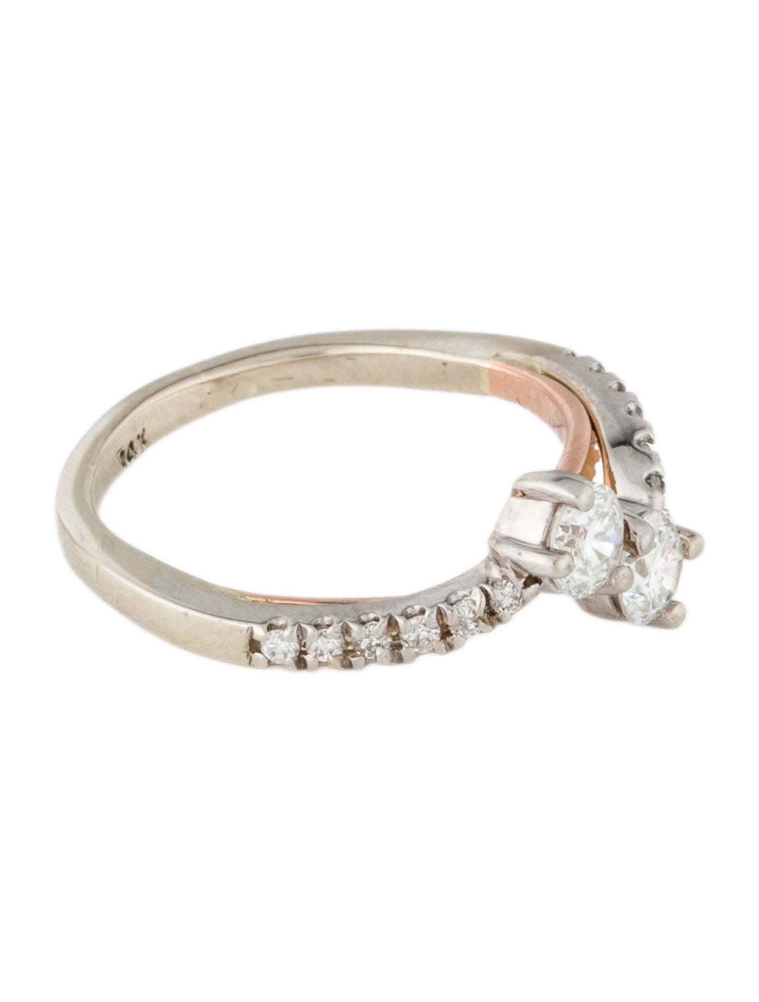 Ring 14K Two-Tone Diamond Twist Cocktail Ring