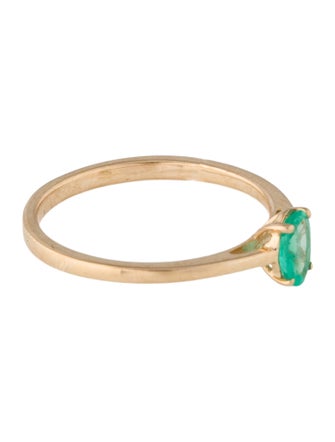 Ring 14K Emerald Solitaire Cocktail