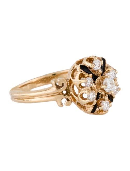 Ring 14K Diamond & Enamel Ring