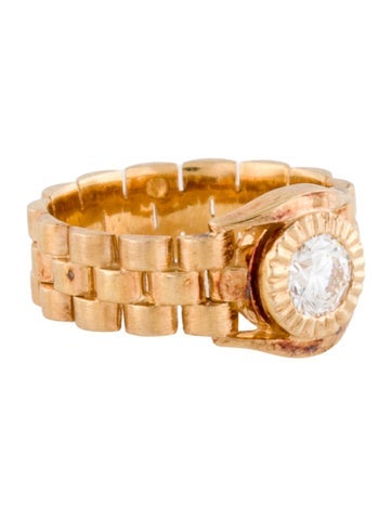 Ring Cocktail 18K Diamond Link Motif 4.75