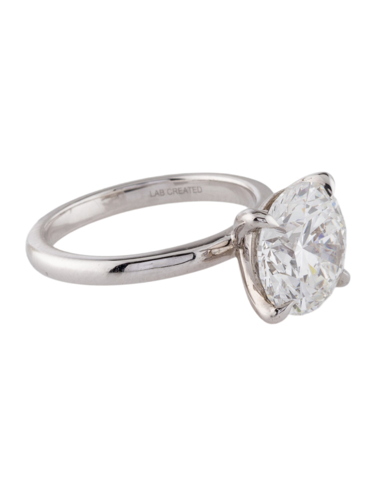 Ring 18K 4.06ct Lab-Grown Diamond Solitaire Engagement
