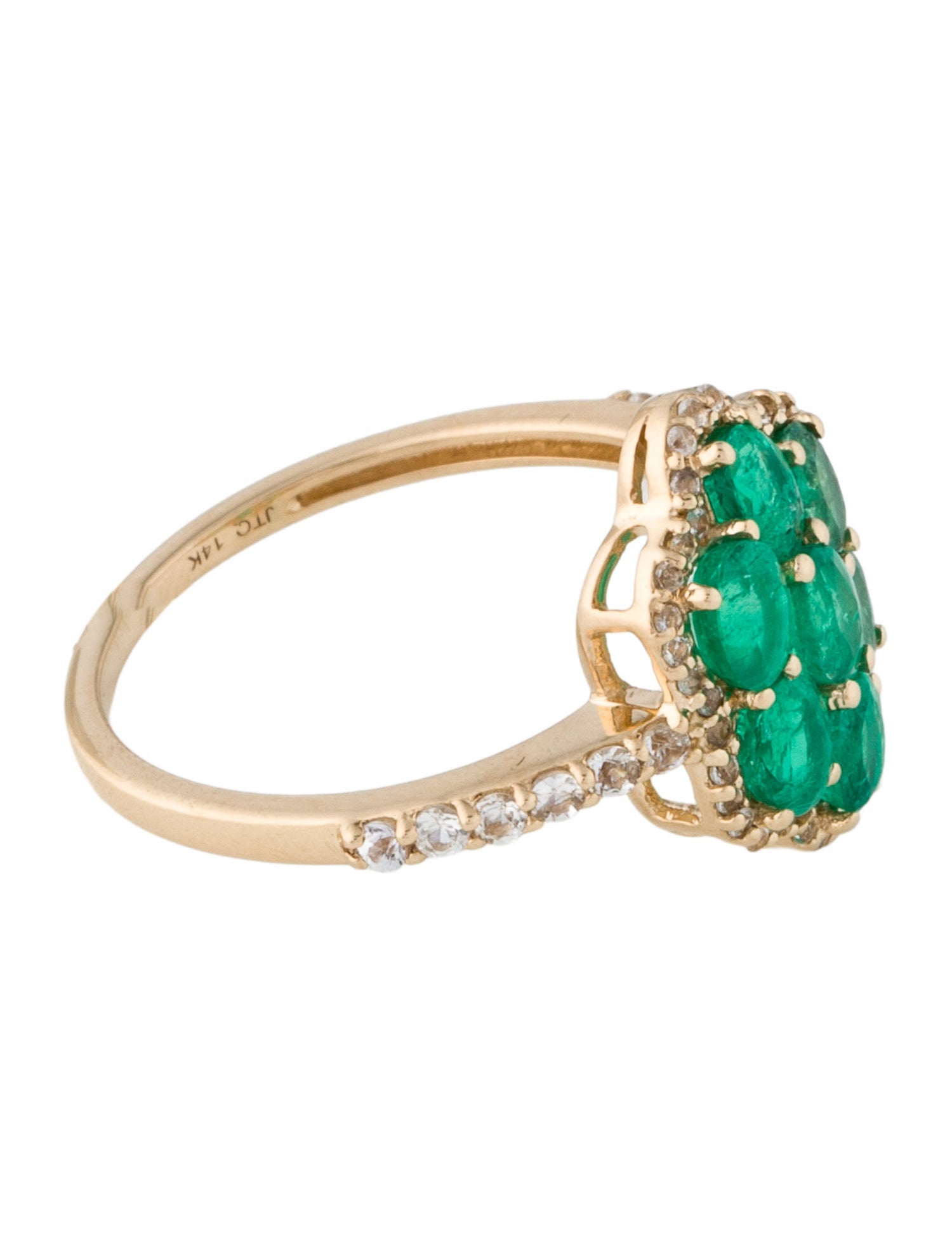 Ring 14K 1.19ctw Emerald & Sapphire Cocktail Ring