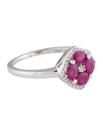 Ring 14K Ruby & Diamond Cocktail Ring