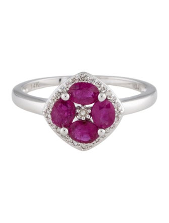 Ring 14K Ruby & Diamond Cocktail Ring