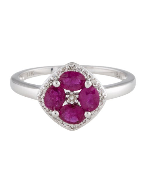 Ring 14K Ruby & Diamond Cocktail Ring