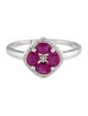 Ring 14K Ruby & Diamond Cocktail Ring