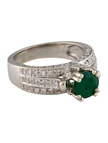 Ring Cocktail 14K Emerald & Diamond 5