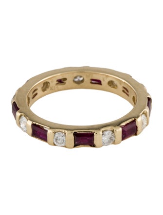 Ring 14K Ruby & Diamond Eternity Band Ring