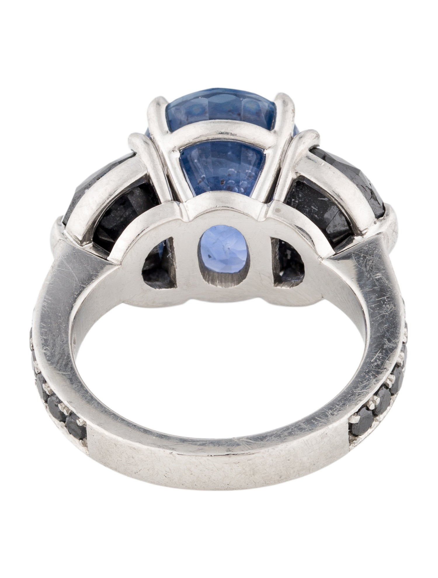 Ring Platinum 8.10ct Unheated Sapphire & Diamond Cocktail Ring