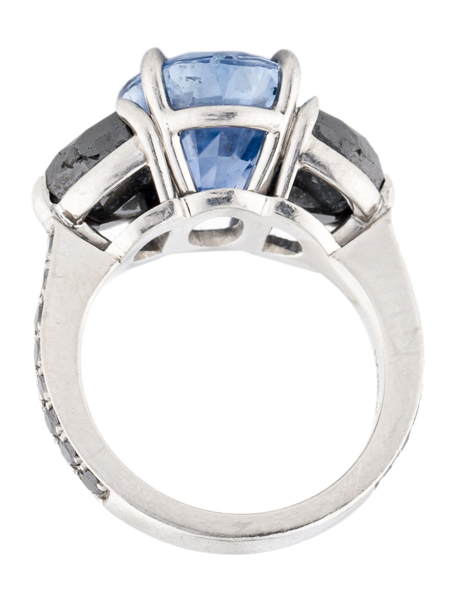 Ring Platinum 8.10ct Unheated Sapphire & Diamond Cocktail Ring