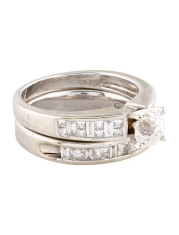 Engagement Ring 1.12ct Diamond Wedding Set 8.25