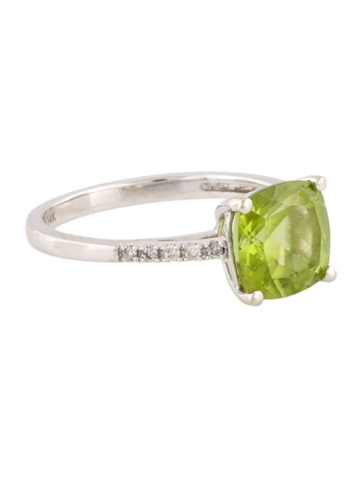 Ring 14K 2.90ct Peridot & Diamond Cocktail Ring