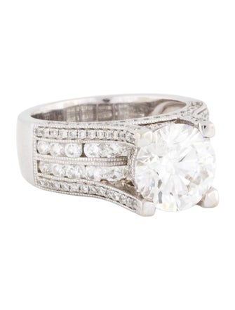 Ring 14K 3.36ct Lab-Grown Diamond & 1.52ctw Diamond Cocktail Ring