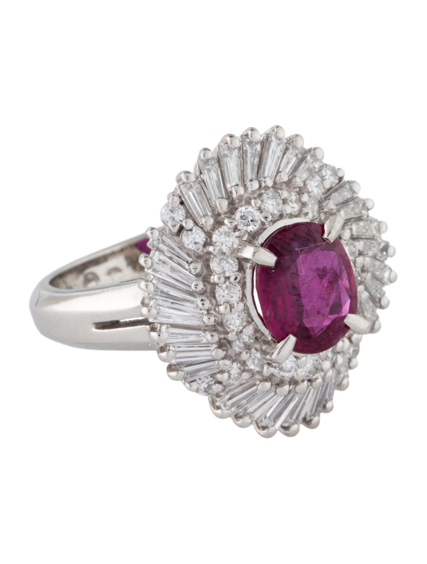 Ring Platinum 1.33ct Ruby & Diamond Cocktail