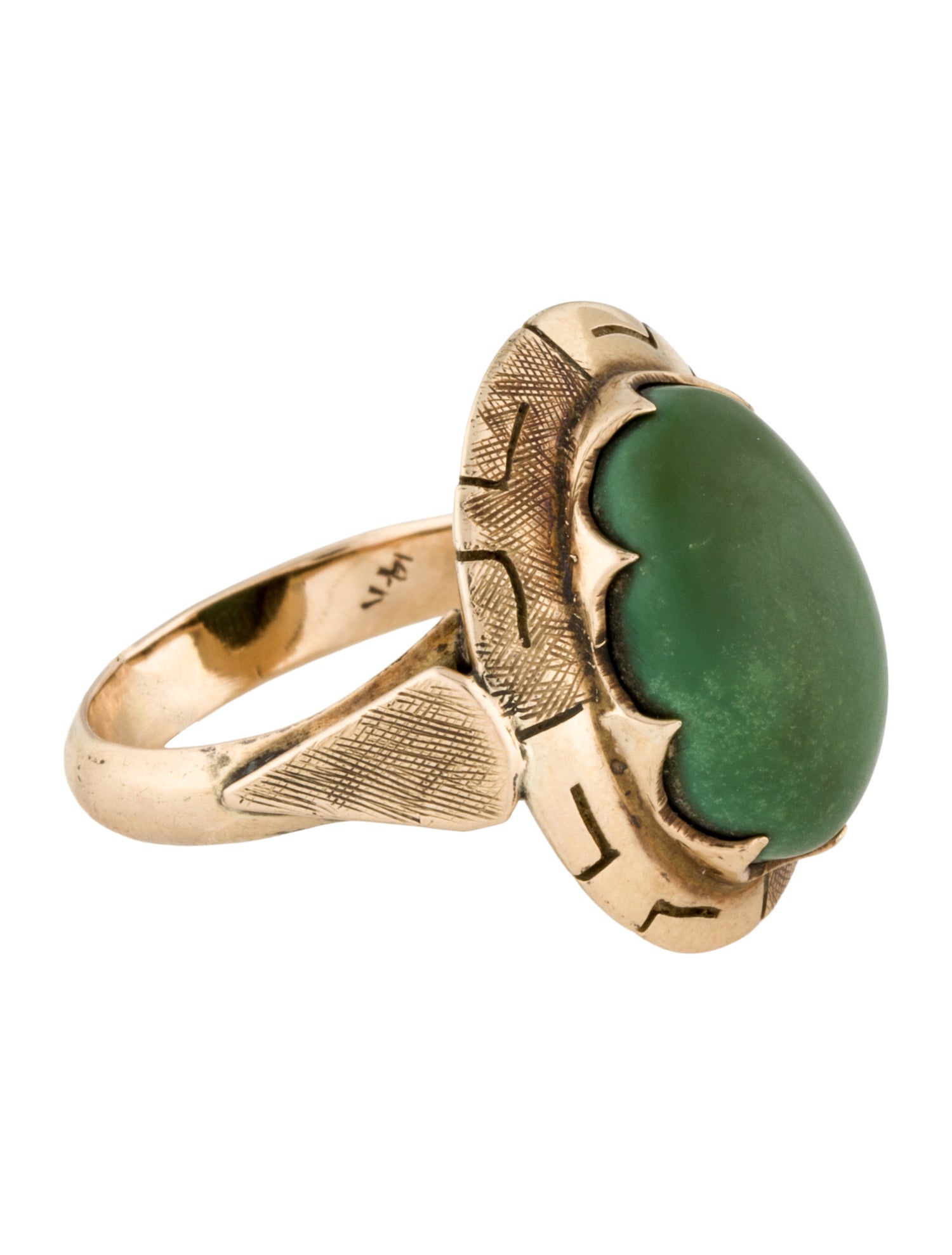 Ring 14K 6.68ct Turquoise Cocktail