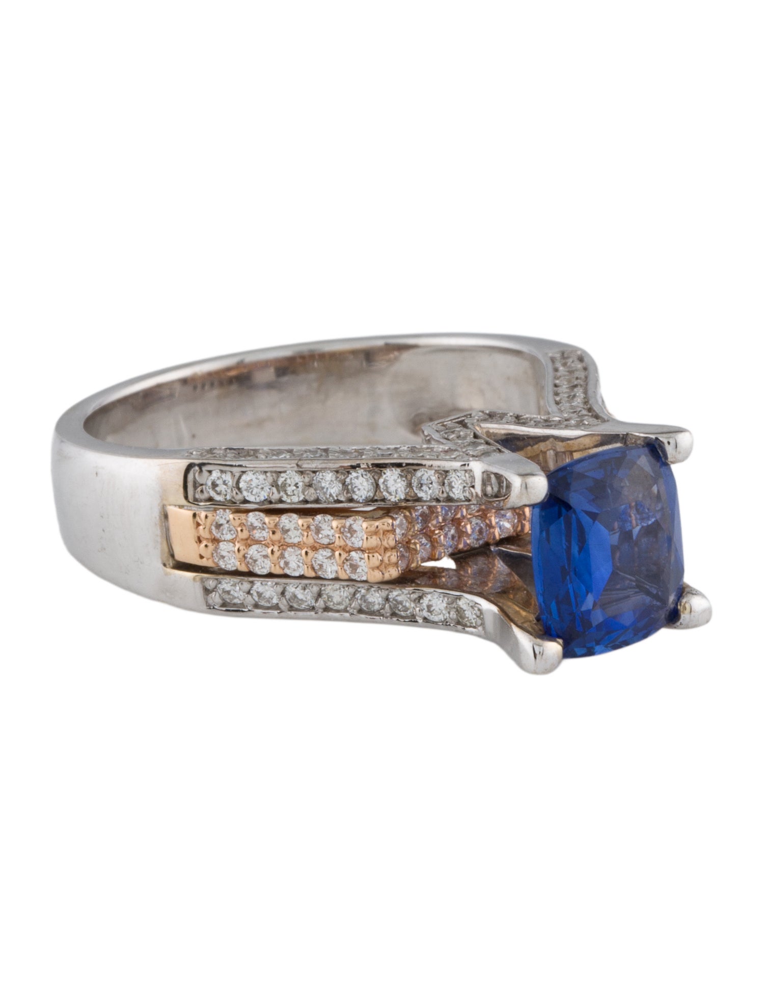 Ring 18K 1.80ct Sapphire & Diamond Cocktail Ring