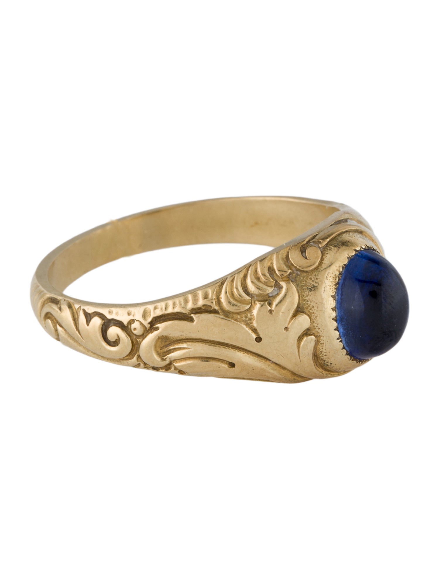 Ring Vintage 14K 1.98ct Synthetic Sapphire Cocktail Ring