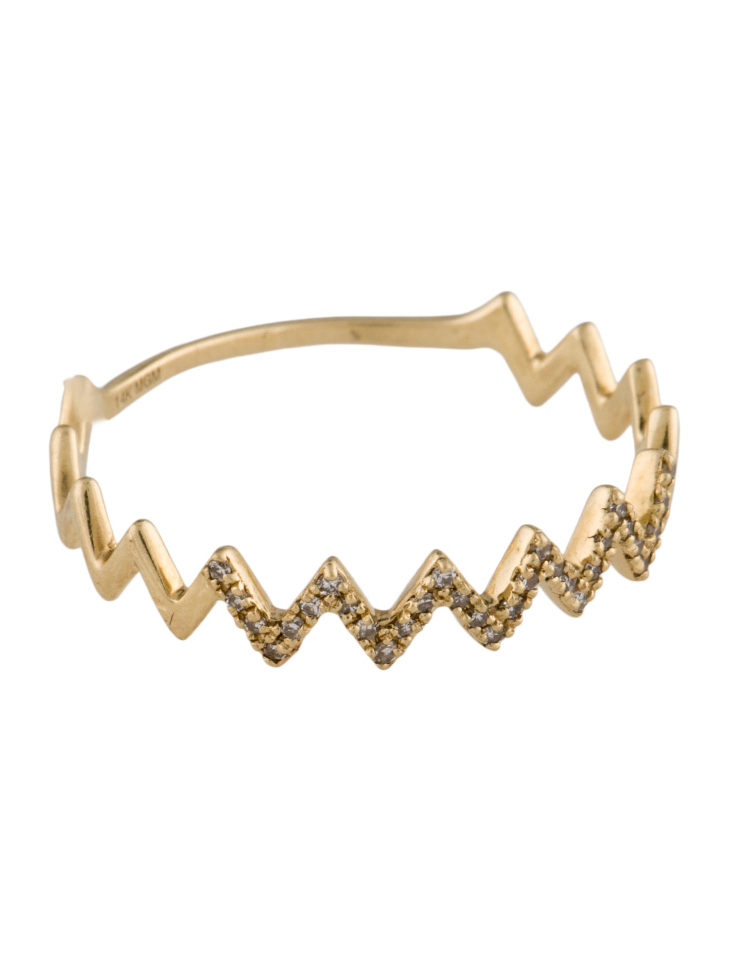 Ring 14K Diamond Zig Zag Band