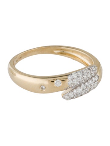 Ring Band 14K Diamond Pavé Bypass 7
