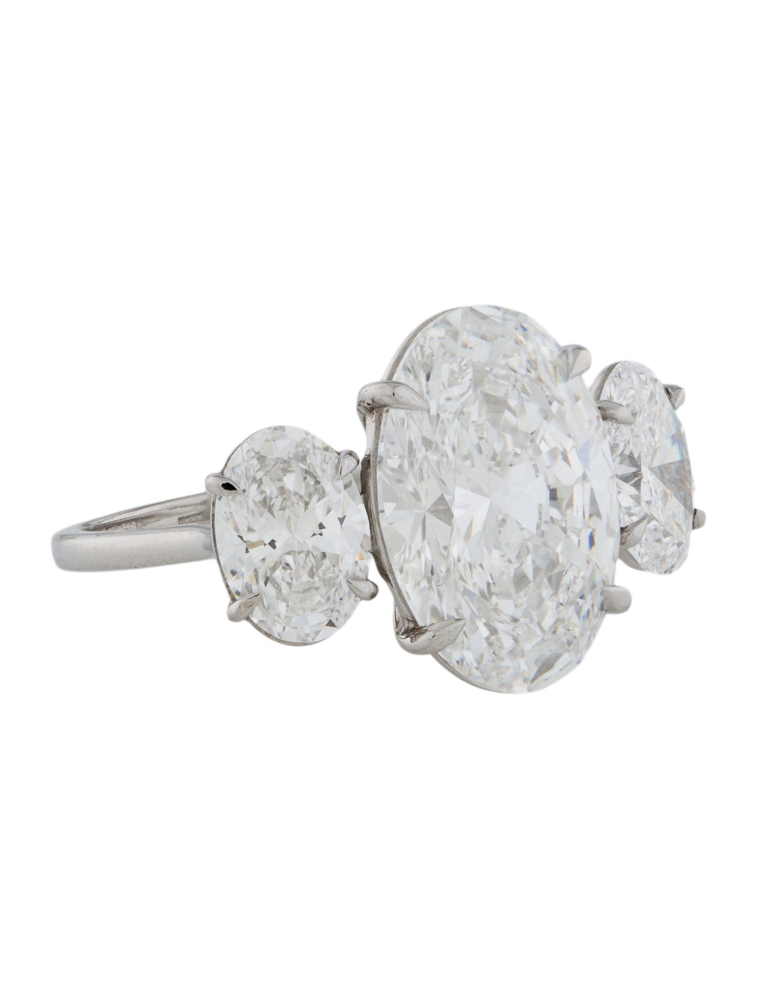 Ring Platinum 7.37ctw Lab-Grown Diamond Three-Stone Cocktail