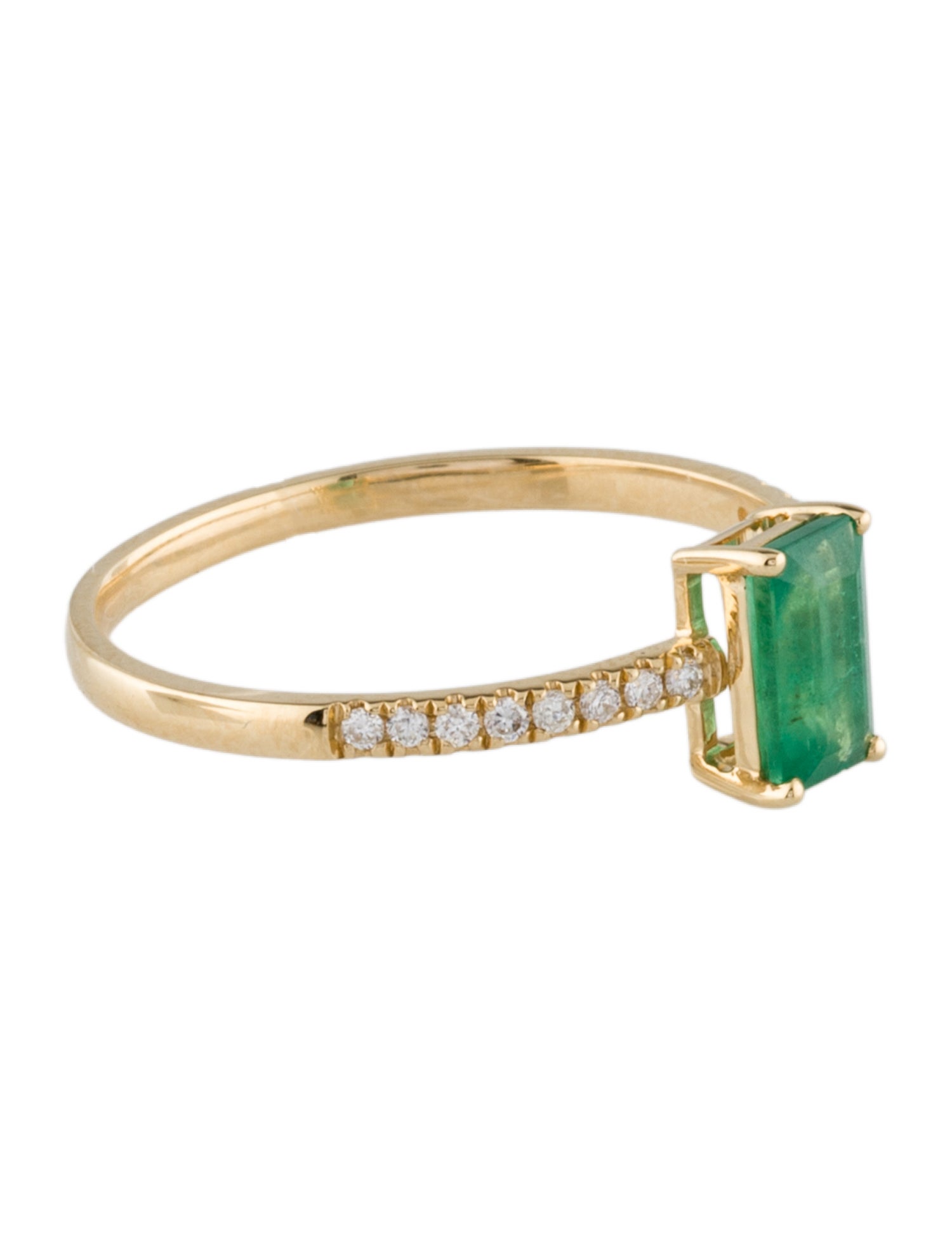 Ring 18K Emerald & Diamond Cocktail Ring