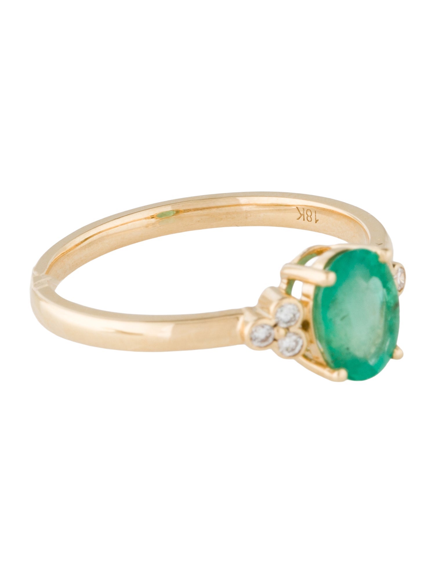 Ring 18K 1.08ct Emerald & Diamond Cocktail Ring