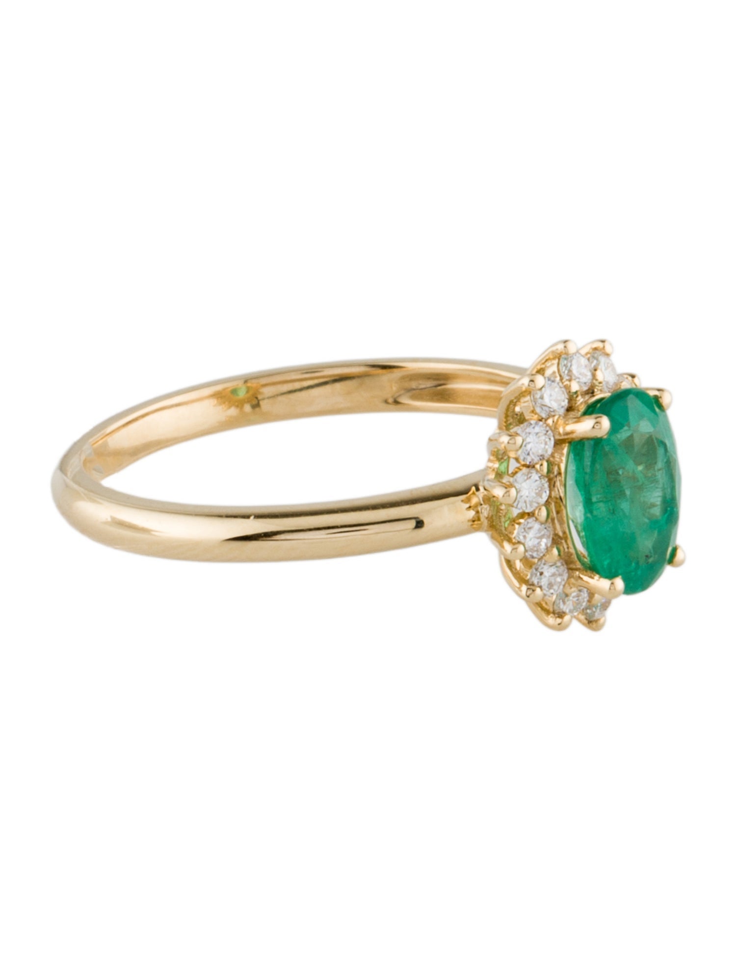 Ring 18K Emerald & Diamond Cocktail Ring