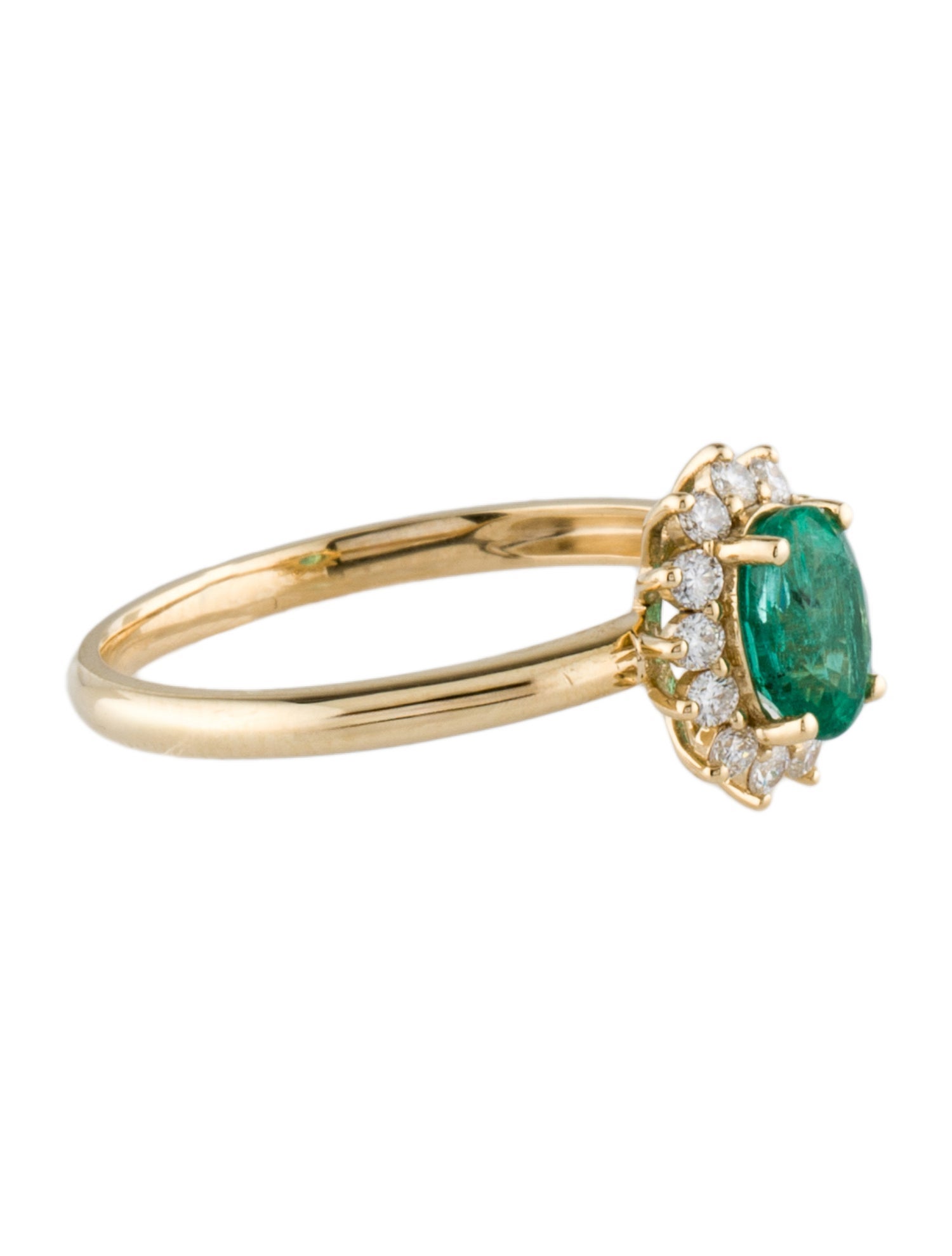 Ring 18K Emerald & Diamond Cocktail Ring