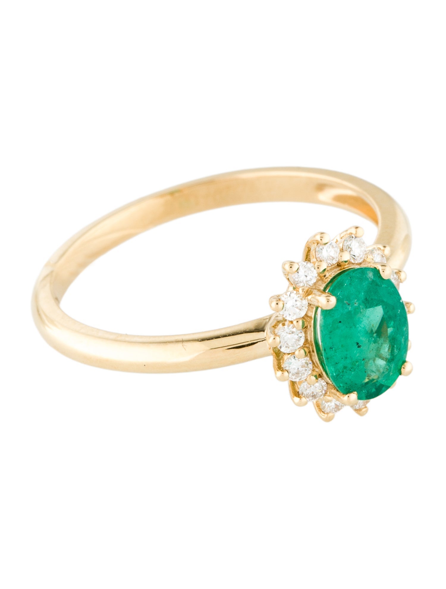 Ring 18K Emerald & Diamond Cocktail Ring