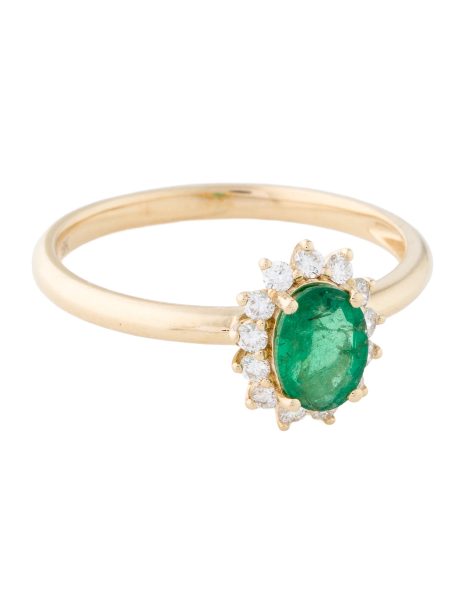 Ring 18K Emerald & DIamond Cocktail Ring