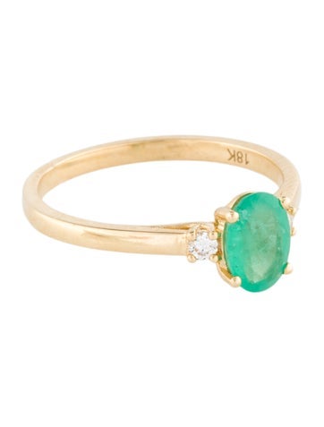 Ring Cocktail 18K Emerald & Diamond 5.5