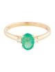 Ring 18K Emerald & Diamond Cocktail Ring