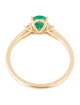 Ring 18K Emerald & Diamond Cocktail Ring