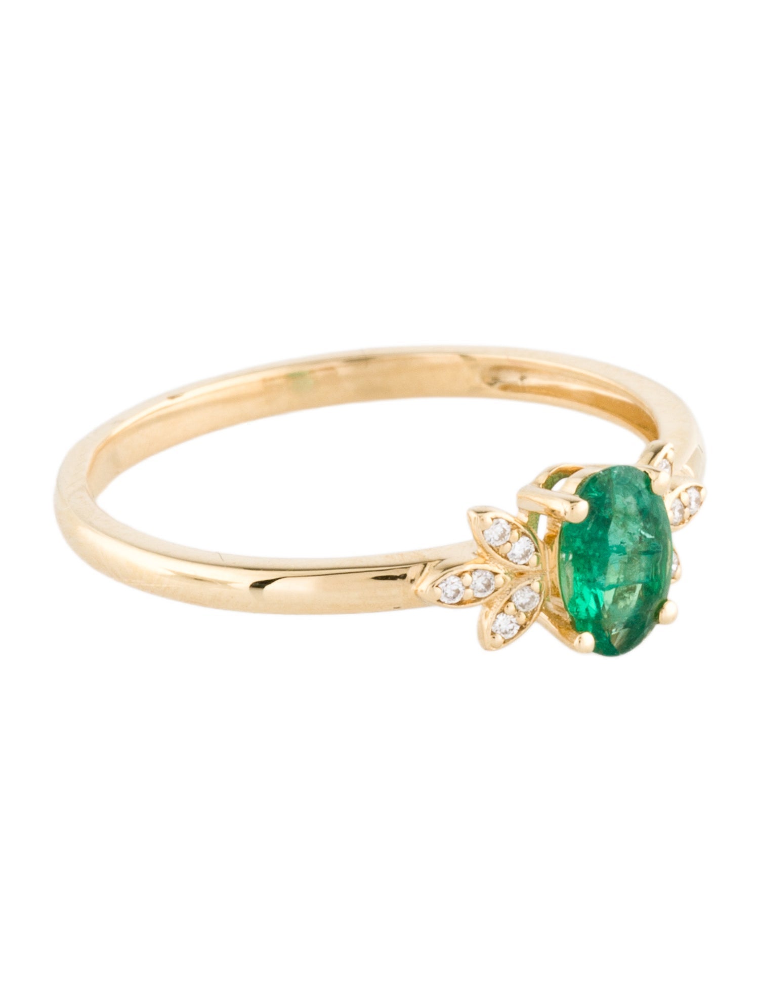 Ring 18K Emerald & Diamond Cocktail Ring