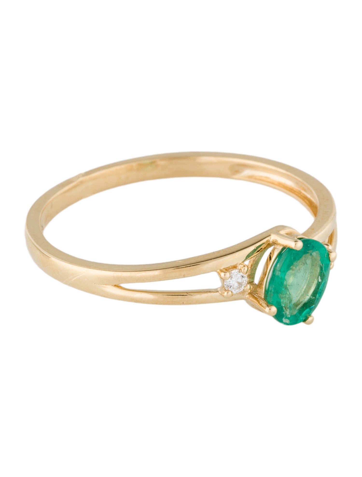 Ring 18K Emerald & Diamond Cocktail Ring