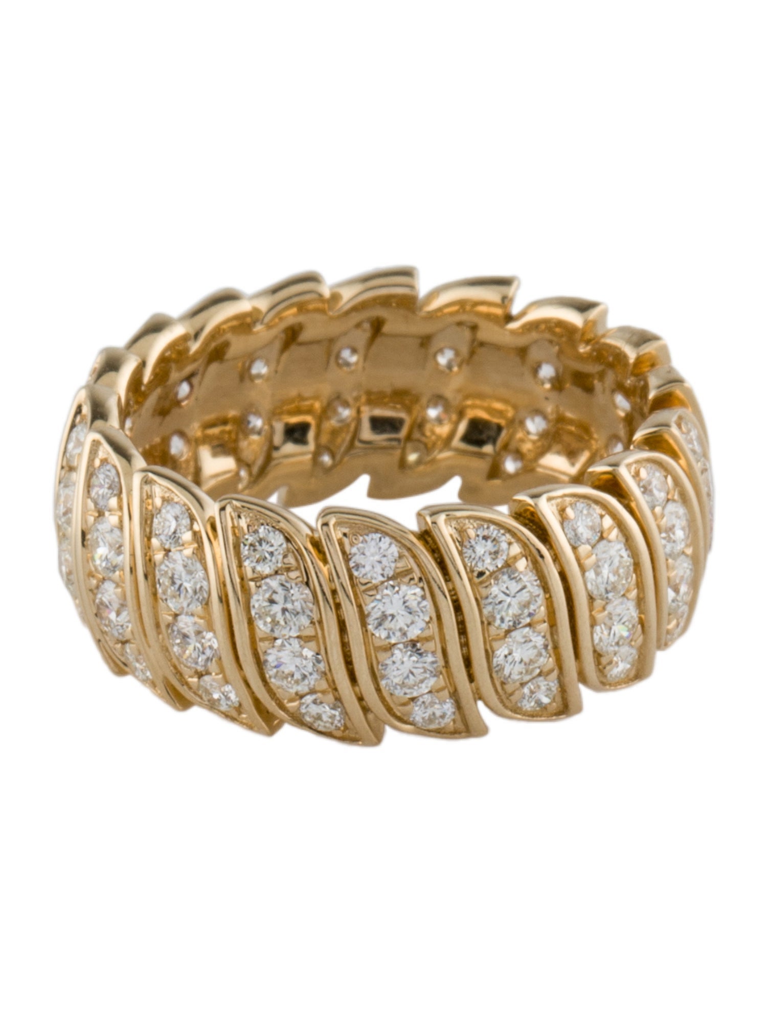 Ring 14K 1.57ctw Diamond Wave Band
