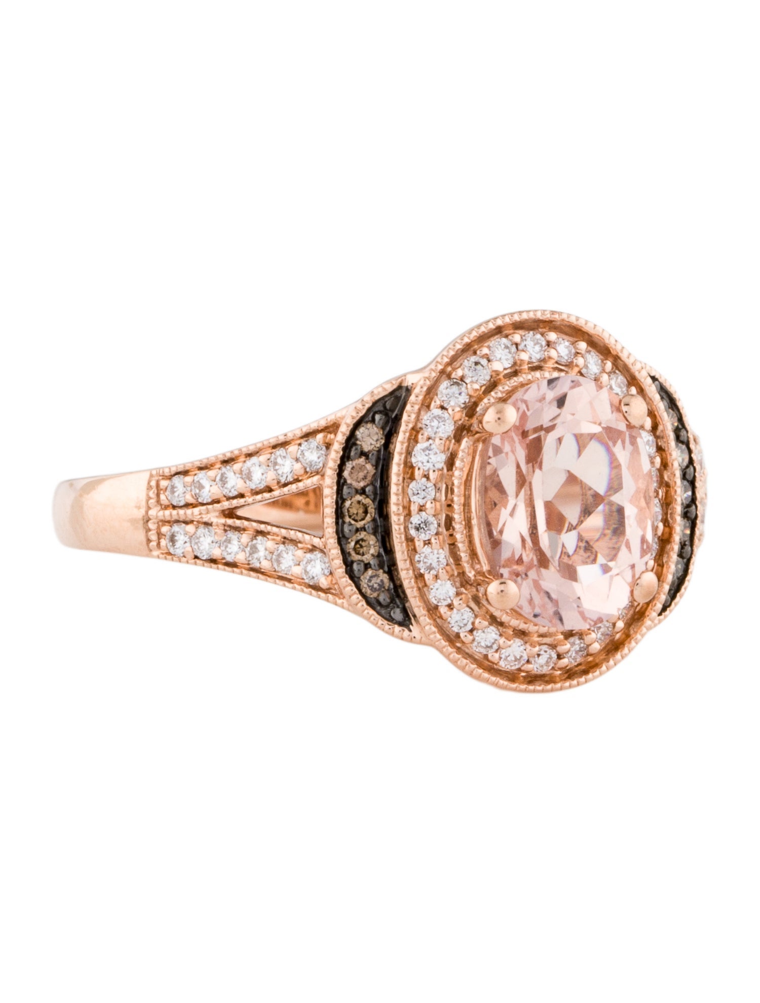 Ring 14K 1.25ct Morganite & Diamond Cocktail Ring