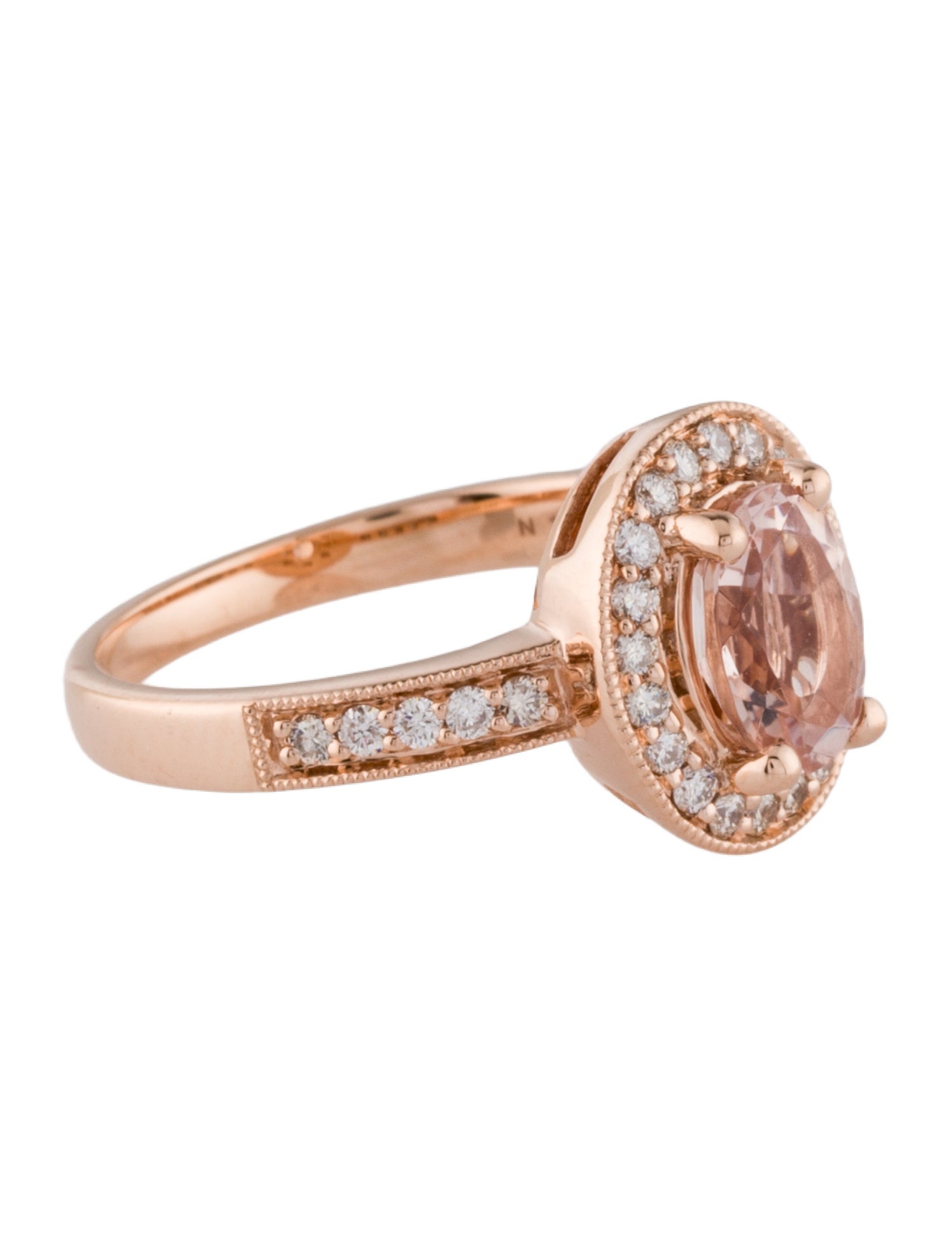 Ring 14K Morganite & Diamond Cocktail Ring