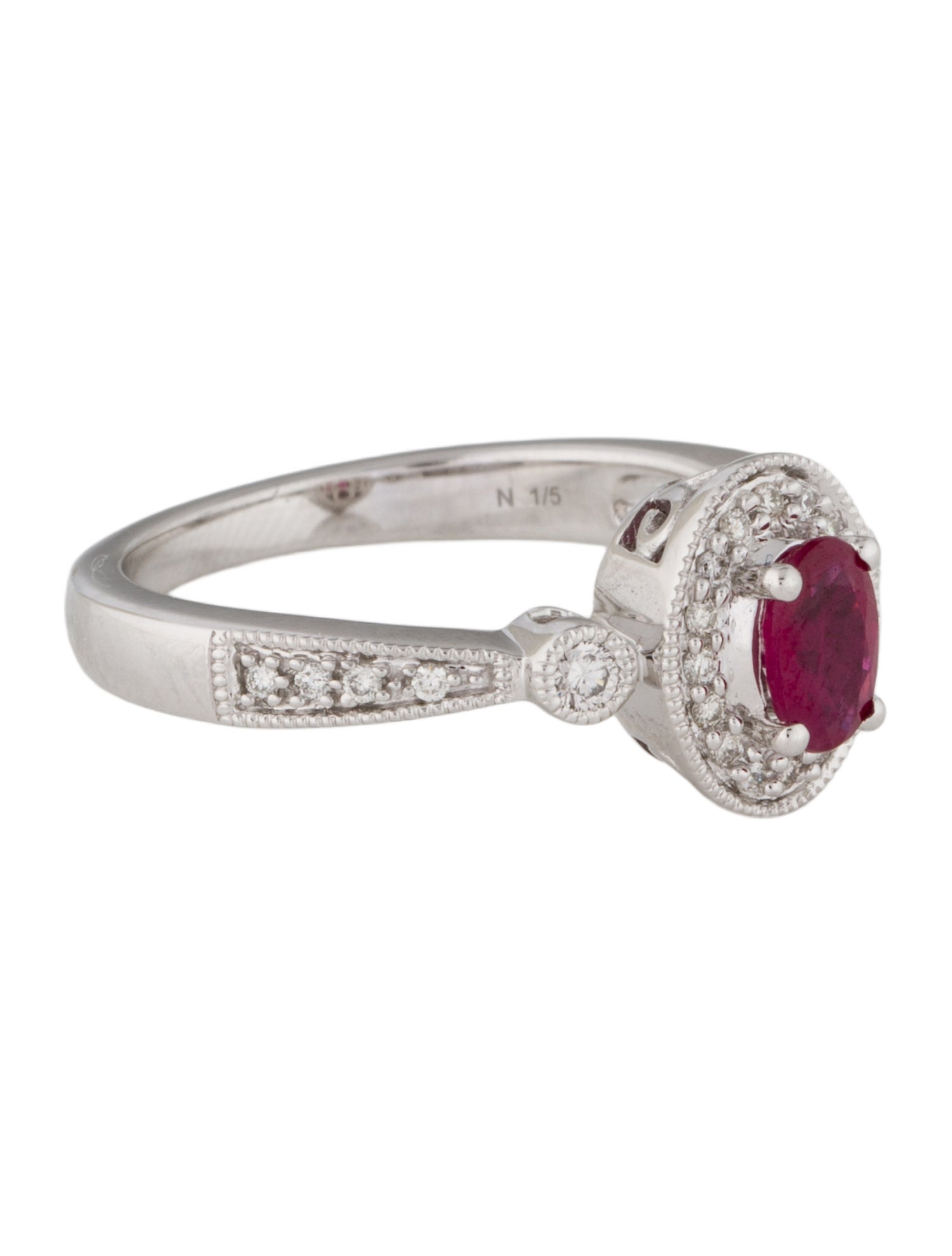 Ring 14K Ruby & Diamond Cocktail Ring