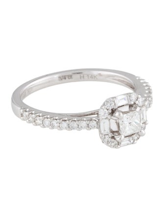 Ring 14K Diamond Halo Cocktail Ring