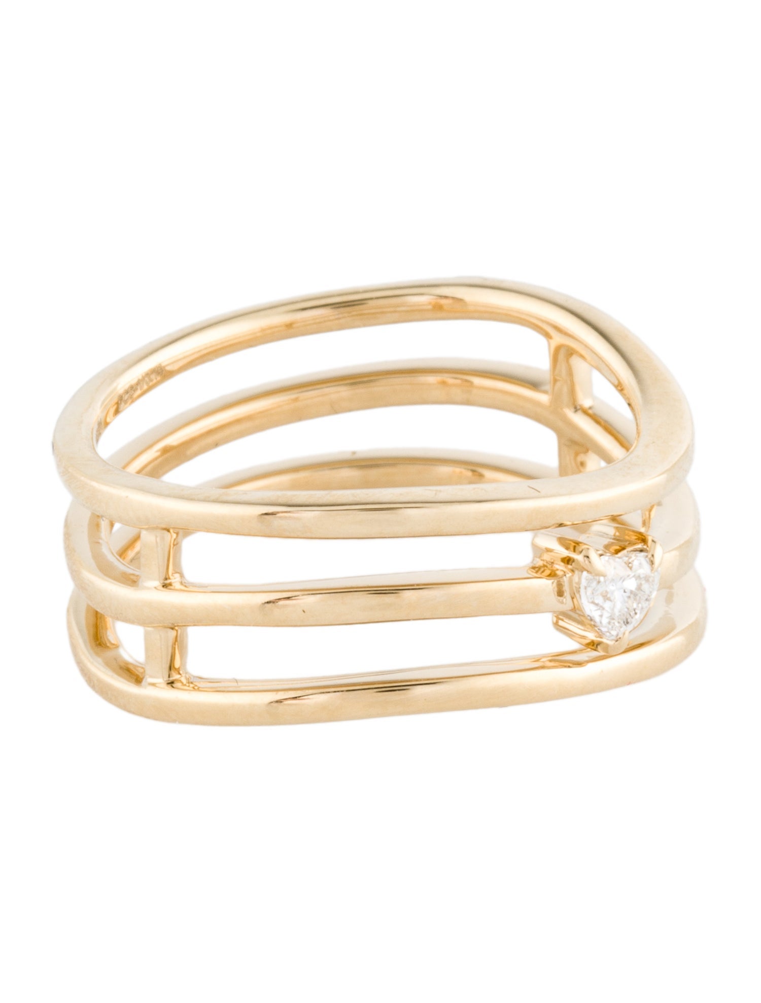 Ring 14K Diamond Heart Triple Band