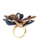 Ring 18K 13.00ctw Sapphire & Ruby Calla Lily Cocktail Ring