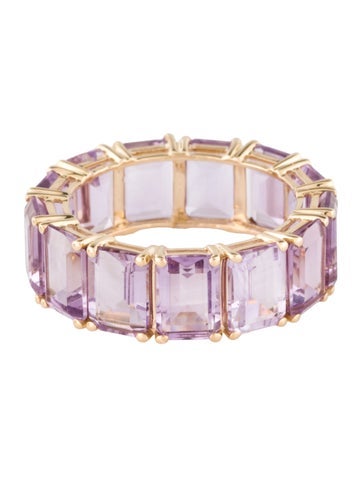 Ring Eternity Band 14K 10.14 Amethyst 6.5